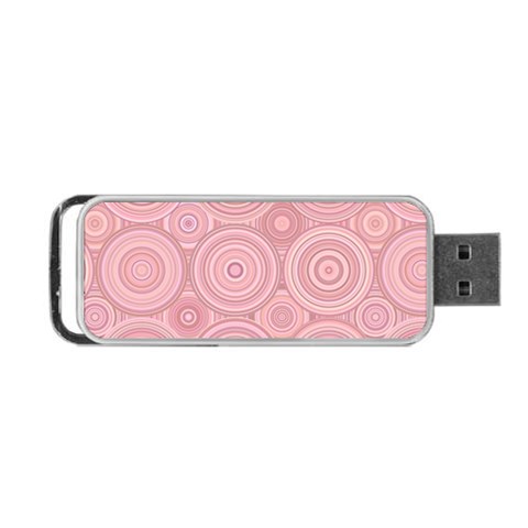 Pink Retro Texture With Circles, Retro Circles Background, Portable USB Flash (One Side) from ArtsNow.com Front