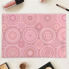 Pink Retro Texture With Circles, Retro Circles Background, Cosmetic Bag (XXL) from ArtsNow.com Front