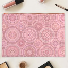 Pink Retro Texture With Circles, Retro Circles Background, Cosmetic Bag (XXL) from ArtsNow.com Front