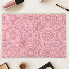 Pink Retro Texture With Circles, Retro Circles Background, Cosmetic Bag (XXL) from ArtsNow.com Back