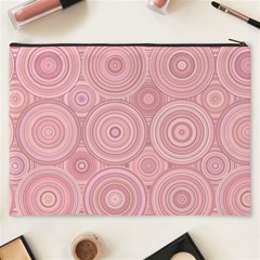 Pink Retro Texture With Circles, Retro Circles Background, Cosmetic Bag (XXXL) from ArtsNow.com Back