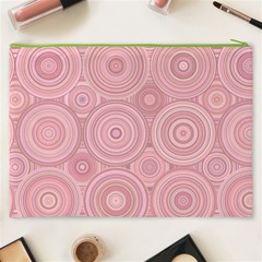 Pink Retro Texture With Circles, Retro Circles Background, Cosmetic Bag (XXXL) from ArtsNow.com Back