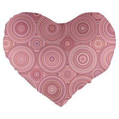 Pink Retro Texture With Circles, Retro Circles Background, Large 19  Premium Heart Shape Cushions from ArtsNow.com Front