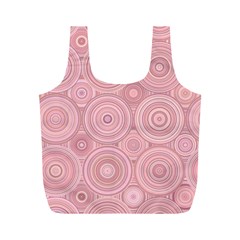 Pink Retro Texture With Circles, Retro Circles Background, Full Print Recycle Bag (M) from ArtsNow.com Front