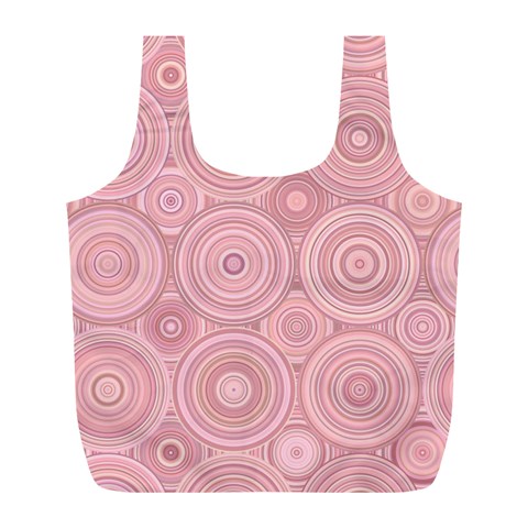 Pink Retro Texture With Circles, Retro Circles Background, Full Print Recycle Bag (L) from ArtsNow.com Back