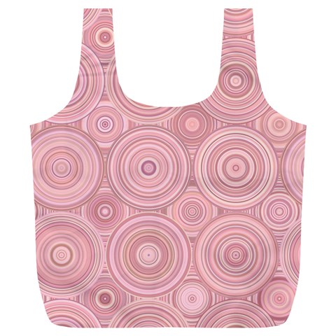 Pink Retro Texture With Circles, Retro Circles Background, Full Print Recycle Bag (XL) from ArtsNow.com Front