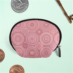 Pink Retro Texture With Circles, Retro Circles Background, Accessory Pouch (Small) from ArtsNow.com Front