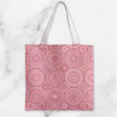 Pink Retro Texture With Circles, Retro Circles Background, Zipper Grocery Tote Bag from ArtsNow.com Front