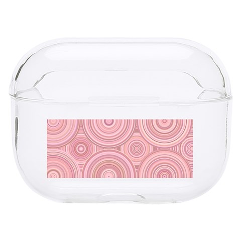 Pink Retro Texture With Circles, Retro Circles Background, Hard PC AirPods Pro Case from ArtsNow.com Front