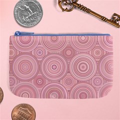 Pink Retro Texture With Circles, Retro Circles Background, Large Coin Purse from ArtsNow.com Front