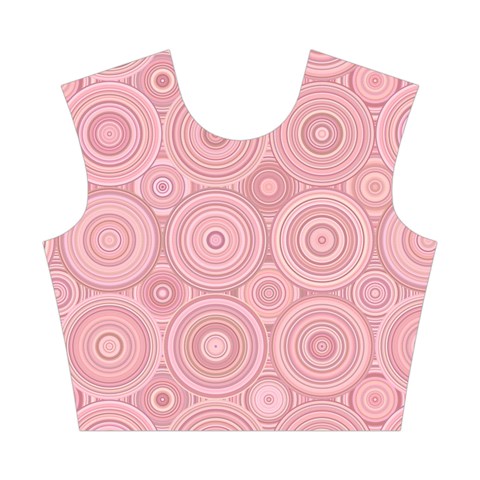 Pink Retro Texture With Circles, Retro Circles Background, Cotton Crop Top from ArtsNow.com Front