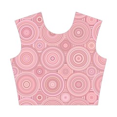 Pink Retro Texture With Circles, Retro Circles Background, Cotton Crop Top from ArtsNow.com Front