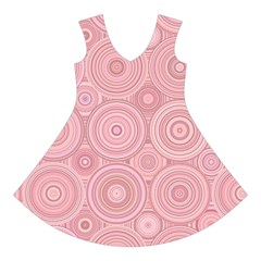 Pink Retro Texture With Circles, Retro Circles Background, Short Sleeve V Front