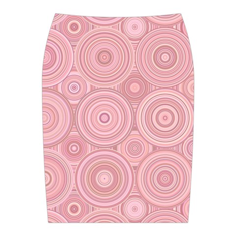 Pink Retro Texture With Circles, Retro Circles Background, Midi Wrap Pencil Skirt from ArtsNow.com Back