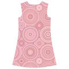 Pink Retro Texture With Circles, Retro Circles Background, Kids  Short Sleeve Velvet Dress from ArtsNow.com Back