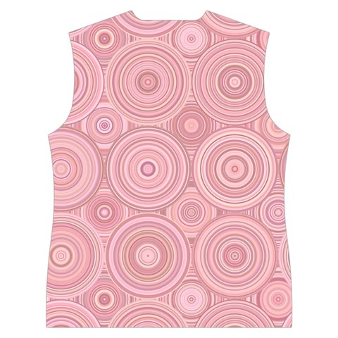 Pink Retro Texture With Circles, Retro Circles Background, Women s Button Up Vest from ArtsNow.com Back