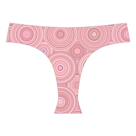 Pink Retro Texture With Circles, Retro Circles Background, Cross Back Hipster Bikini Set from ArtsNow.com Front Under