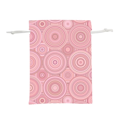 Pink Retro Texture With Circles, Retro Circles Background, Lightweight Drawstring Pouch (S) from ArtsNow.com Front