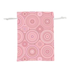 Pink Retro Texture With Circles, Retro Circles Background, Lightweight Drawstring Pouch (M) from ArtsNow.com Back