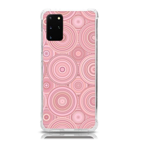 Pink Retro Texture With Circles, Retro Circles Background, Samsung Galaxy S20 Plus 6.7 Inch TPU UV Case from ArtsNow.com Front