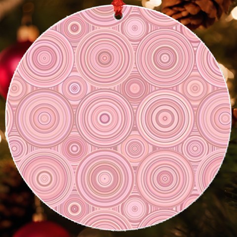 Pink Retro Texture With Circles, Retro Circles Background, UV Print Acrylic Ornament Round from ArtsNow.com Front