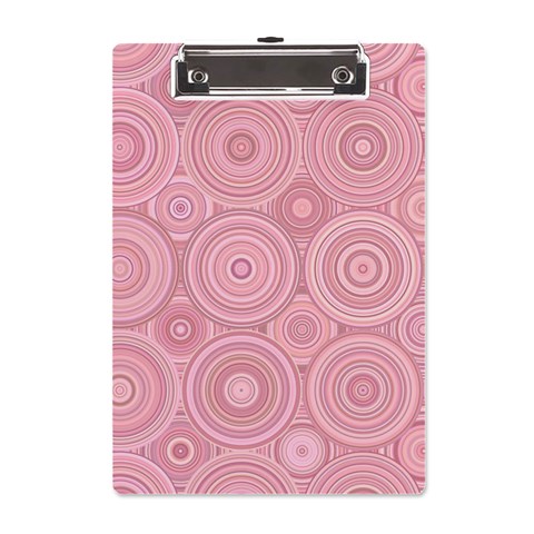 Pink Retro Texture With Circles, Retro Circles Background, A5 Acrylic Clipboard from ArtsNow.com Front