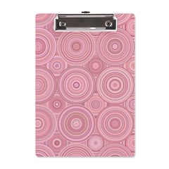 Pink Retro Texture With Circles, Retro Circles Background, A5 Acrylic Clipboard from ArtsNow.com Front