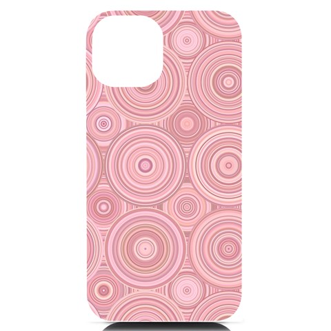 Pink Retro Texture With Circles, Retro Circles Background, iPhone 14 Black UV Print Case from ArtsNow.com Front