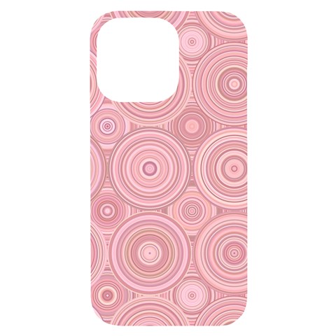 Pink Retro Texture With Circles, Retro Circles Background, iPhone 14 Pro Max Black UV Print Case from ArtsNow.com Front