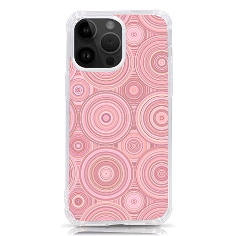 Pink Retro Texture With Circles, Retro Circles Background, iPhone 14 Pro Max TPU UV Print Case from ArtsNow.com Front