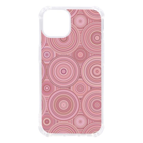 Pink Retro Texture With Circles, Retro Circles Background, iPhone 13 TPU UV Print Case from ArtsNow.com Front