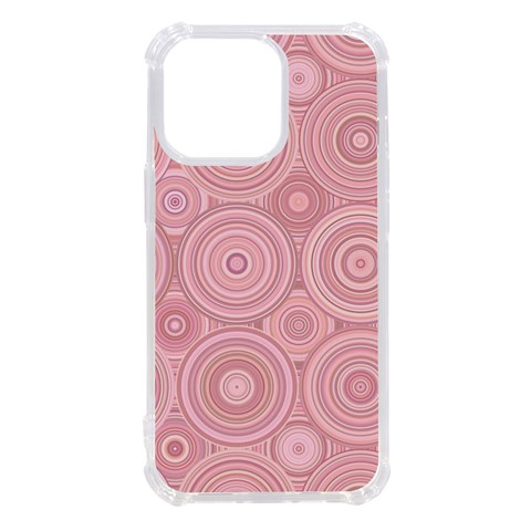 Pink Retro Texture With Circles, Retro Circles Background, iPhone 13 Pro TPU UV Print Case from ArtsNow.com Front