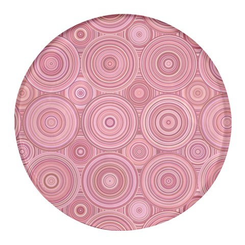 Pink Retro Texture With Circles, Retro Circles Background, Round Glass Fridge Magnet (4 pack) from ArtsNow.com Front