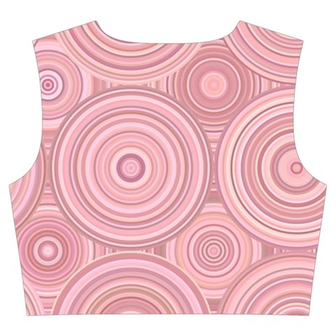 Pink Retro Texture With Circles, Retro Circles Background, Trumpet Sleeve Cropped Top from ArtsNow.com Back