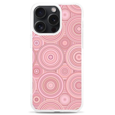 Pink Retro Texture With Circles, Retro Circles Background, iPhone 15 Pro Max TPU UV Print Case from ArtsNow.com Front