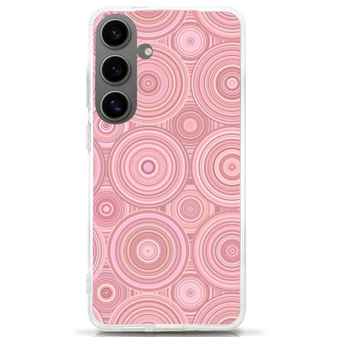 Pink Retro Texture With Circles, Retro Circles Background, Samsung Galaxy S24 Ultra 6.9 Inch TPU UV Case from ArtsNow.com Front