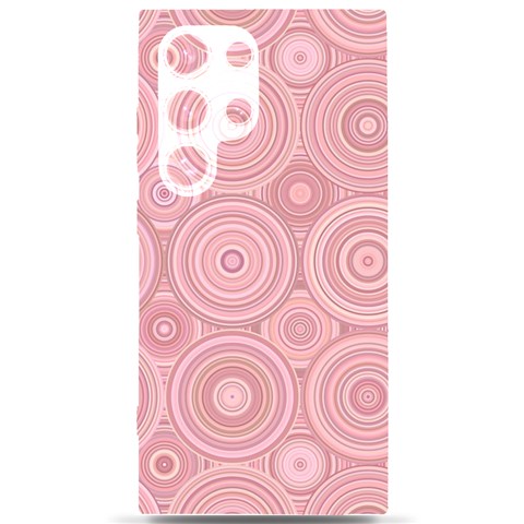 Pink Retro Texture With Circles, Retro Circles Background, Samsung Galaxy S24 Ultra 6.9 Inch Black TPU UV Case from ArtsNow.com Front