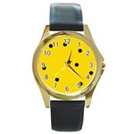 Punch Hole, Black Hole Round Gold Metal Watch