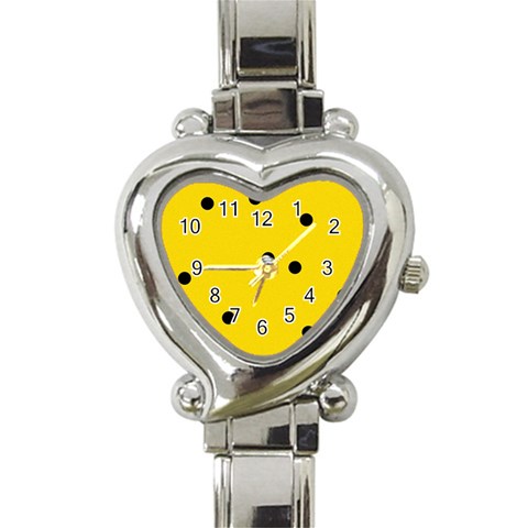 Punch Hole, Black Hole Heart Italian Charm Watch from ArtsNow.com Front