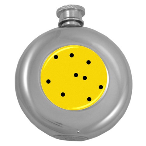 Punch Hole, Black Hole Round Hip Flask (5 oz) from ArtsNow.com Front