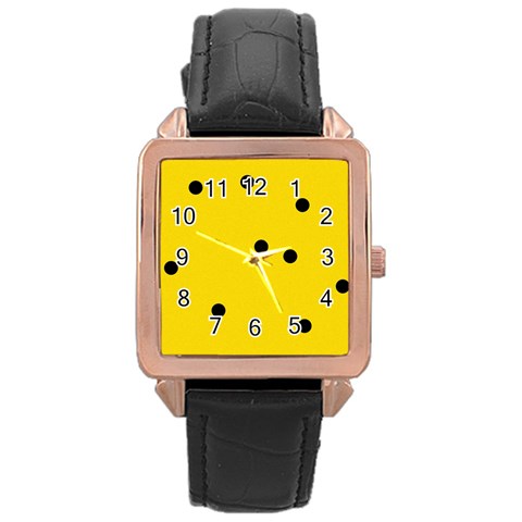 Punch Hole, Black Hole Rose Gold Leather Watch  from ArtsNow.com Front