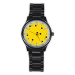 Punch Hole, Black Hole Stainless Steel Round Watch