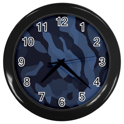 Purple Camo Wall Clock (Black) from ArtsNow.com Front