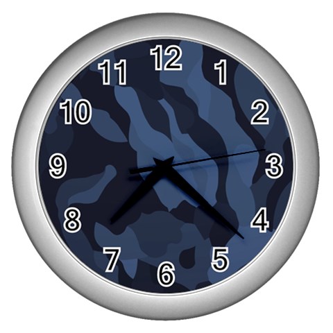 Purple Camo Wall Clock (Silver) from ArtsNow.com Front