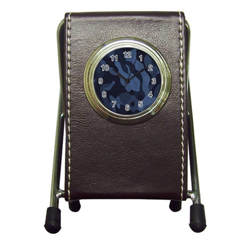 Purple Camo Pen Holder Desk Clock from ArtsNow.com Front