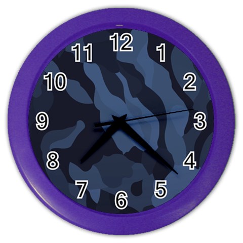 Purple Camo Color Wall Clock from ArtsNow.com Front