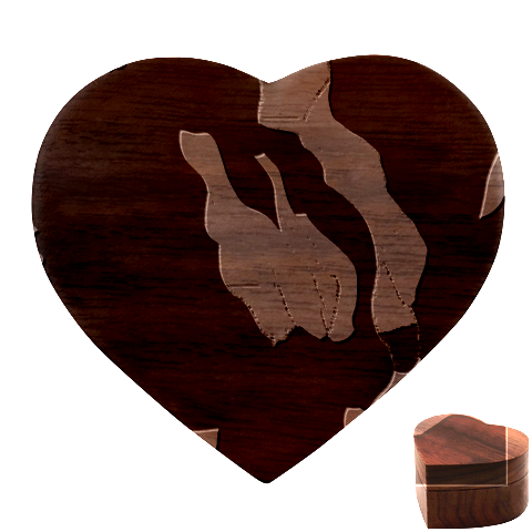 Purple Camo Heart Wood Jewelry Box from ArtsNow.com Front