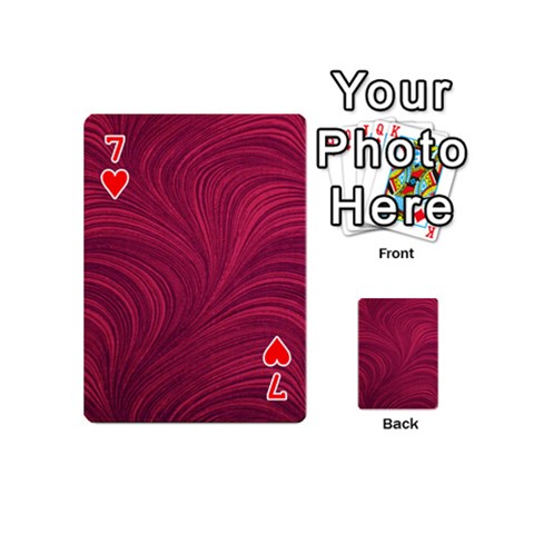 Purple Fabric Texture, Fabric Backgrounds With Lines Playing Cards 54 Designs (Mini) from ArtsNow.com Front - Heart7