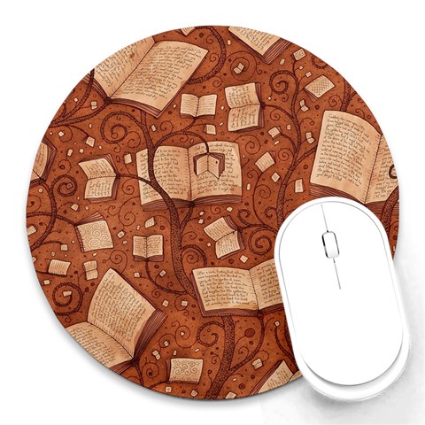 Retro Education Texture, Creative Education Background Round Mousepad from ArtsNow.com Front