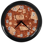 Retro Education Texture, Creative Education Background Wall Clock (Black)